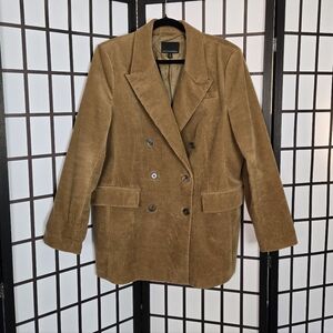 Banana Republic Vicuna Rivoli Corduroy Brown Double-Breasted Blazer. Size 18